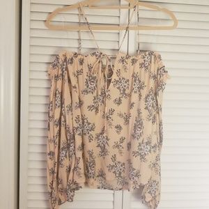 NWT Floral Cold Shoulder Top
